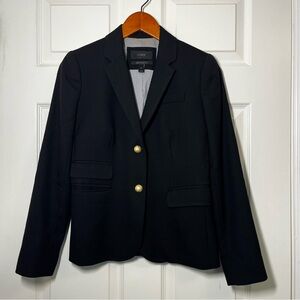 J. CREW Black and Gold Blazer Schoolboy Tailored Suit Jacket Size 0